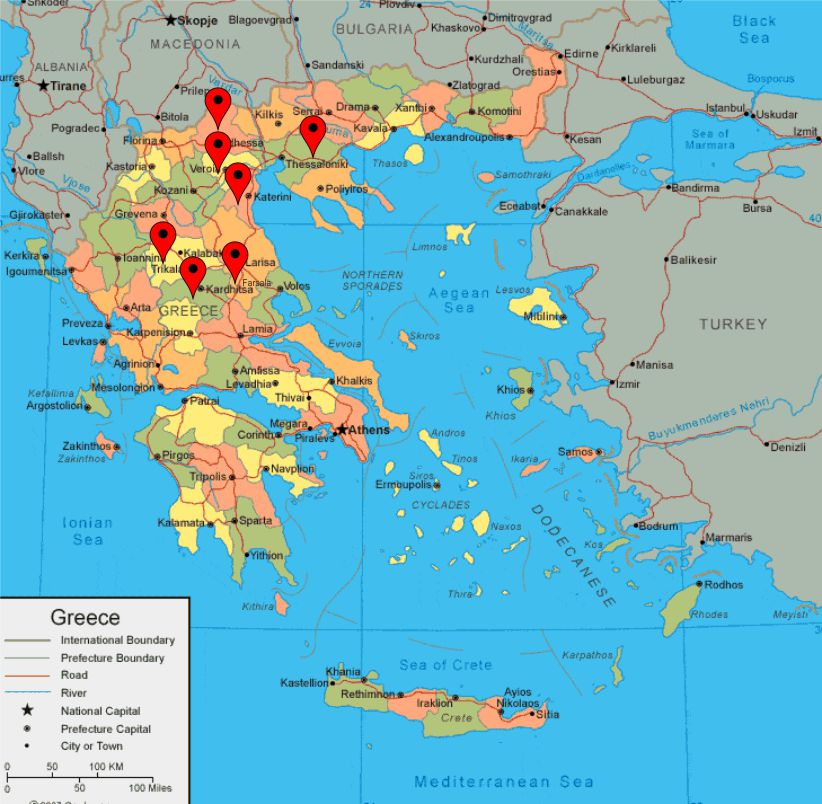 Χάρτης διανομής στην Ελλάδα